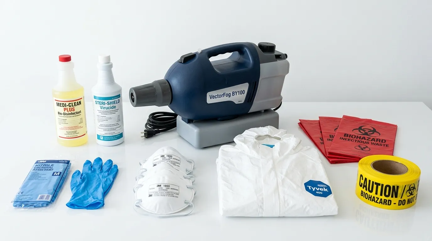 Professional biohazard remediation crew working in Spencer